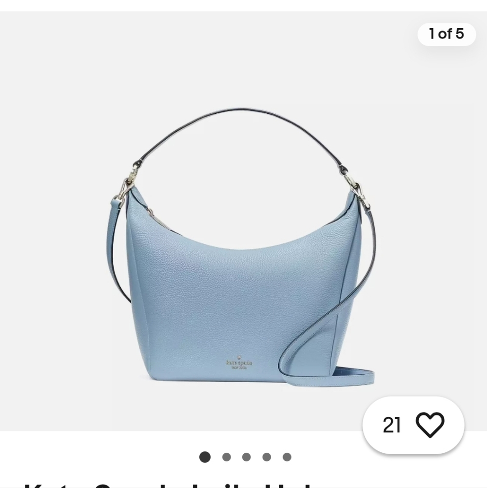 NWT Kate Spade Leila Bag. Pebble Leather in Light Blue